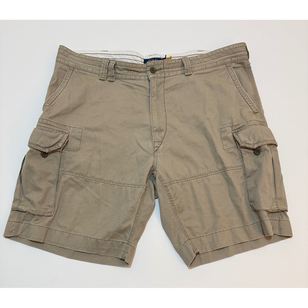 Polo Ralph Lauren Classic Polo Chino Cargo Shorts Tan Khaki Mens 42